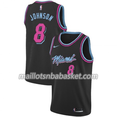 Maillot Homme Miami Heat Tyler Johnson 8 2018-19 Nike City Edition Noir Swingman